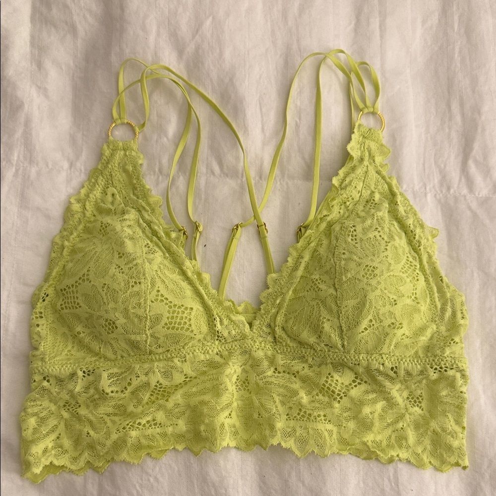 Elegant Lace Bralette in Bright Lime